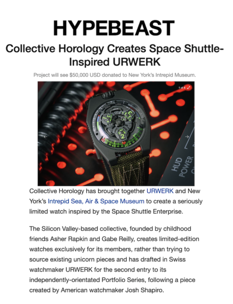 Hypebeast — Collective Horology