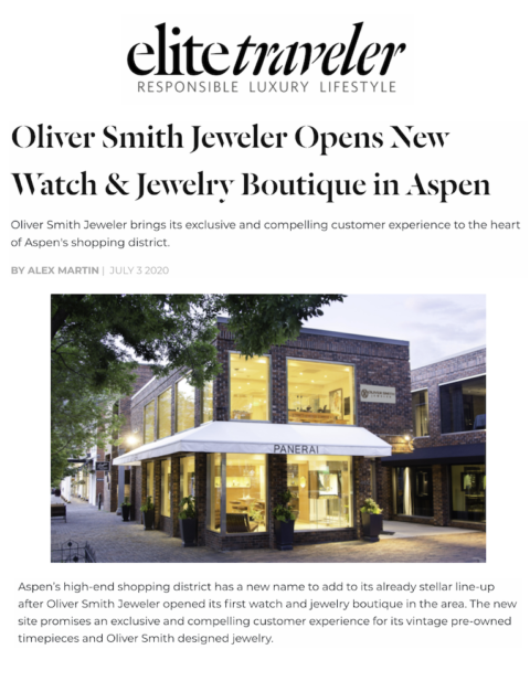 Elite Traveler — Oliver Smith Jeweler